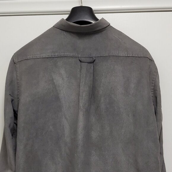 Basic Editions Shirt Faux Suede Mens Large Button Up Long Sleeve Lined Pockets - Picture 12 of 16